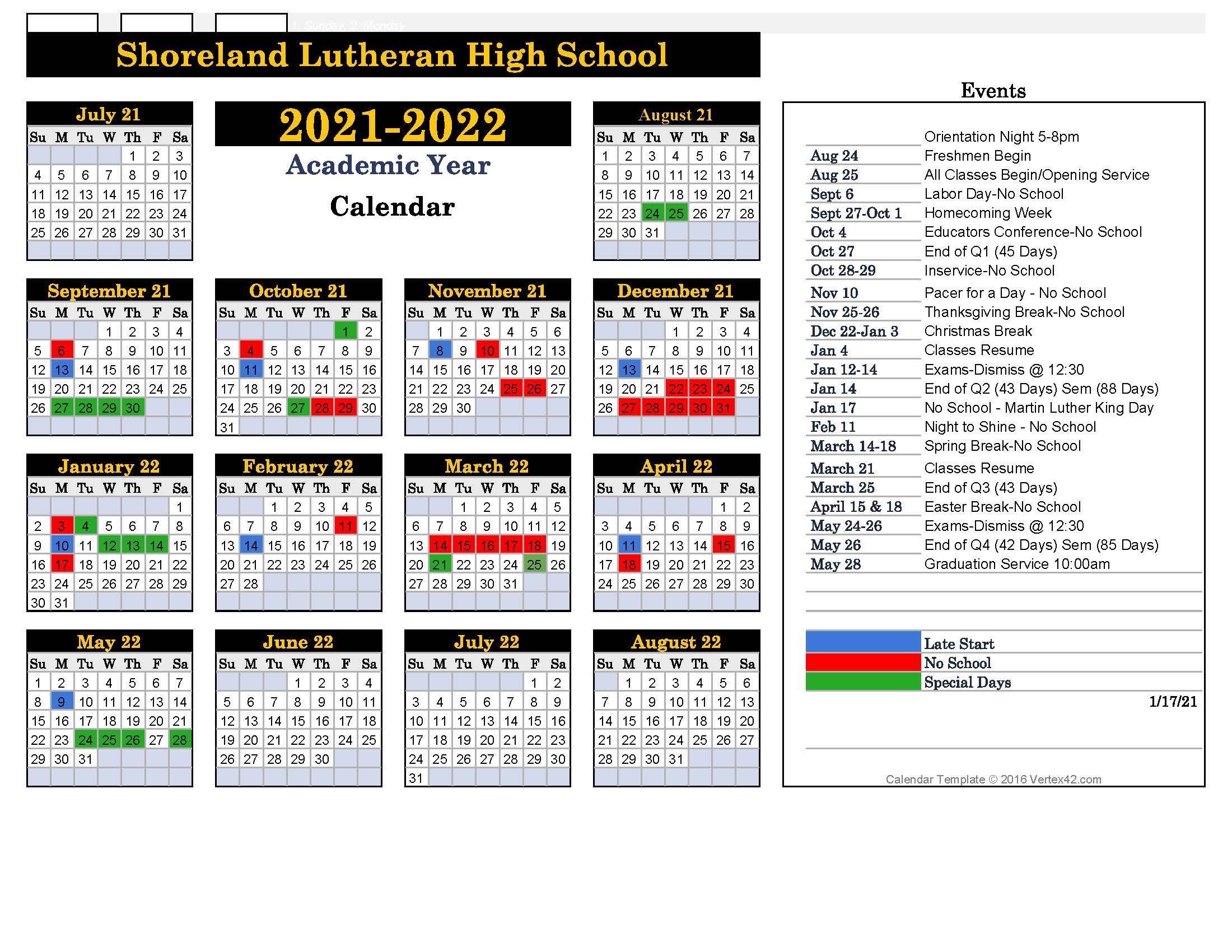 Uwm Academic Calendar 2022 Parents - Shoreland Lutheran High School
